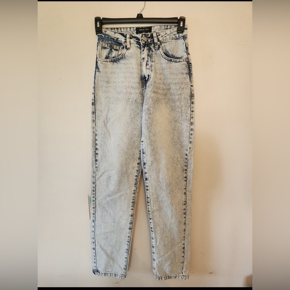 White Fox acid wash High Waist High Rise Jeans Denim Small